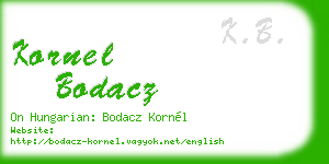 kornel bodacz business card